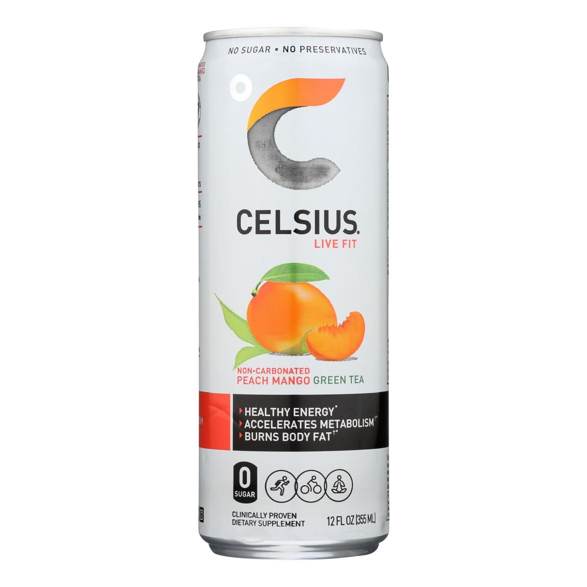 CELSIUS PEACH MANGO GREEN TEA